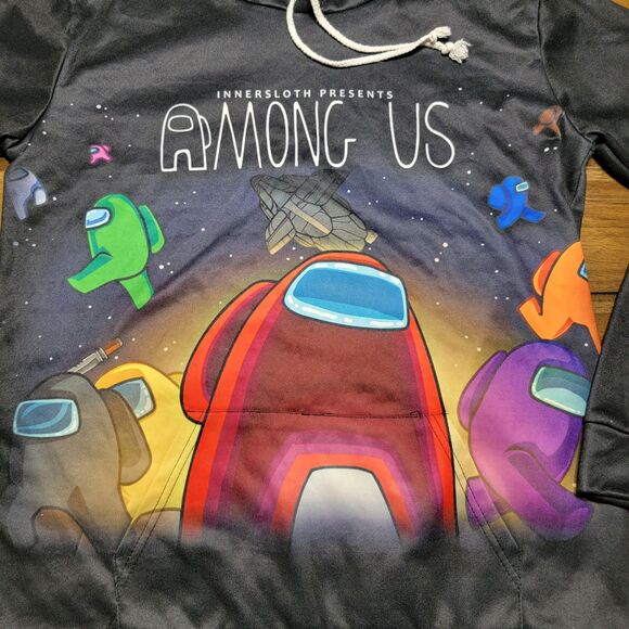 Innersloth Presents: Among Us LS Pullover Black Hoodie - Size Youth XL - Picture 2 of 7
